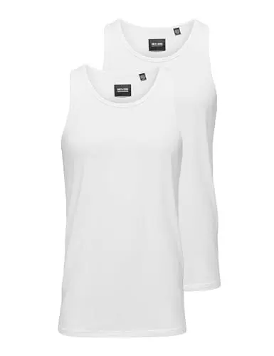 Produktbild: ONLY & SONS Herren 2er Pack Tank Top ONSTheo Bamboo Trägershirt ärmellos 22027254 White/White M