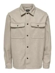 Produktbild: ONLY & SONS Herren Freizeit Hemd ONSASH - Relaxed Fit XS S M L XL XXL, Größe:L, Farbe:Chinchilla 22023564