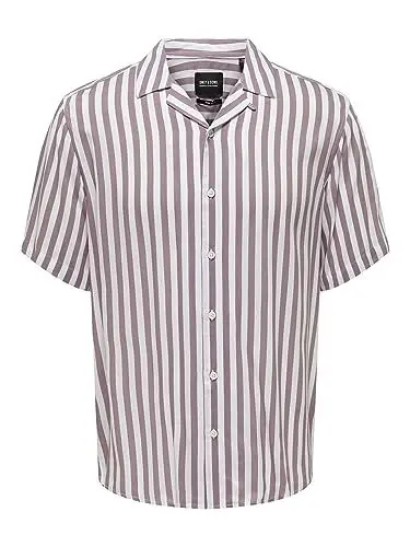 Produktbild: ONLY & SONS Herren Freizeit Hemd ONSWAYNE Regular Fit XS S M L XL XXLGestreift, Größe:XXL, Farbe:Nirvana 22013267