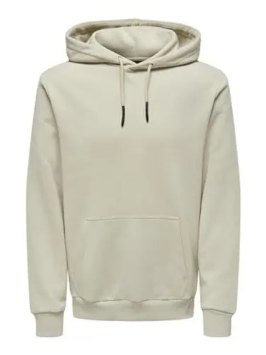 Produktbild: ONLY & SONS Herren Hoodie Kapuzenpullover ONSCERES XS S M L XL XXL Baumwolle, Größe:M, Farbe:Silver Lining 22018685
