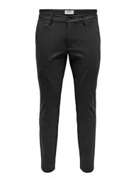 Produktbild: ONLY & SONS Mens Dark Grey Melange Trousers