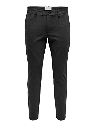 Produktbild: ONLY & SONS Mens Dark Grey Melange Trousers
