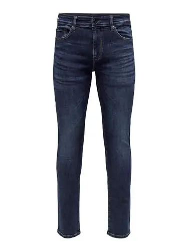 Produktbild: ONLY & SONS Herren Jeans ONSLOOM Slim 6749 - Slim Fit - Blau - Dark Blue Denim, Größe:34W / 32L, Farbvariante:Dark Blue Denim 22026749