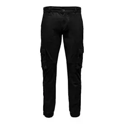 Produktbild: ONLY & SONS Herren ONSCAM Stage Cargo Cuff Life 6687 NOOS Cargohose, Black, 34W x 36L