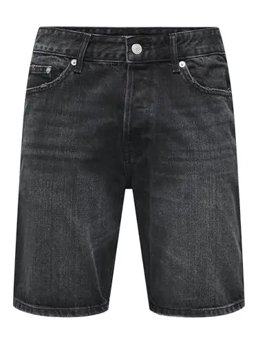Produktbild: ONLY & SONS Herren ONSEDGE 2047 AZG DNM Shorts Jeansshorts, Black Denim, XXL
