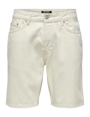 Produktbild: ONLY & SONS Herren ONSEDGE Ecru 2044 AZG DNM Shorts Jeansshorts, XXL