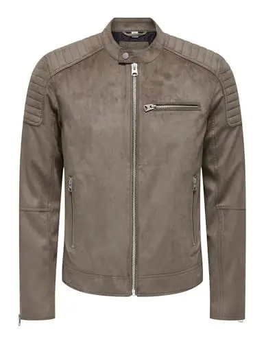 Produktbild: ONLY & SONS Herren ONSGUS Faux Suede Racer Jacket OTW Bikerjacke, Falcon, S