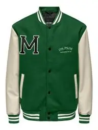 Produktbild: ONLY & SONS Herren ONSJAY Varsity 23 Jacket OTW Bomberjacke, Dark Green/Detail:Silver Lining, L