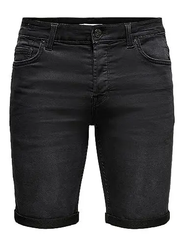 Produktbild: ONLY & SONS Herren ONSPLY REG BLK Jog SHT PK 8581 DNM NOOS Jeansshorts, Black Denim, 4X-Large