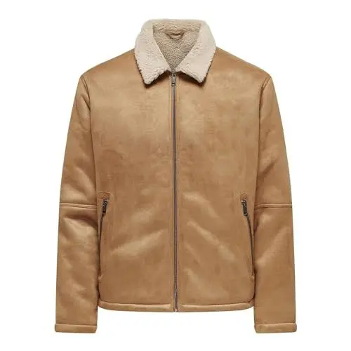 Produktbild: ONLY & SONS Herren ONSROYCE Shearling Jacket OTW Kurzjacke, Toasted Coconut, XXL