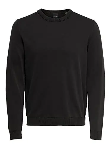 Produktbild: ONLY & SONS Herren Onsclark Reg Wash Crew Knit Cs, Schwarz, L