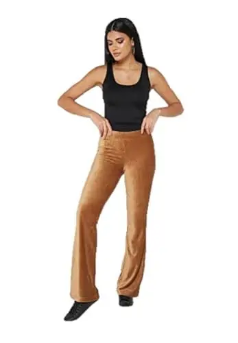 Produktbild: Only Elastische Hose aus Samt mit Pfote am Saum., beige, L / 32L