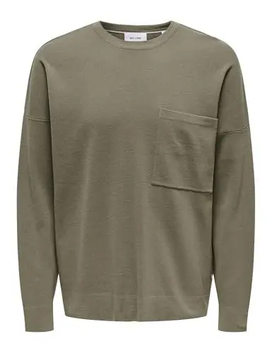 Produktbild: Only & Sons Herren Onslamai Ovz 12 Ls Pocket Crew Knit, Desert Taupe, L EU