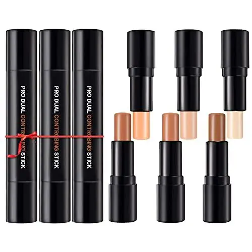 Produktbild: ONLYOILY 6 Farben Kontur Stift Highlighter,Concealer Contouring und Highlighter in einem, 2 Colour Make up Concealer contouring stift, Bronzer, Kontur stift Und Highlighter Make-Up (#SET)