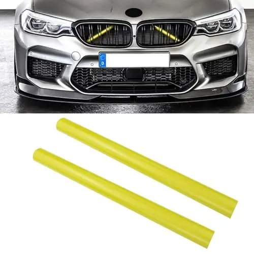 Produktbild: ontto 2 Stücke Frontgrill Einsatz Streifen Kühlergrill Einsätze Zierleiste Passt für BMW X3 F25 G01 X4 F26 G02 X5 E70 F15 G05 X6 E71 F16 G06 X7 G07 Auto Grilleinsatz Kühlergrill Trim Zubehör-Gelb