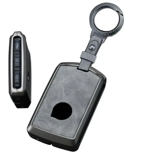 Produktbild: ontto Schlüsselhülle Passt für Volvo XC40 XC60 S90 XC90 S60 S90 V60 V90 T5 T6 T8 Polestar 1 Polestar 2 Leder Autoschlüssel Schutzhülle Schlüsselcover Schlüsselanhänger Schlüsseletui 4 Tasten Grau B