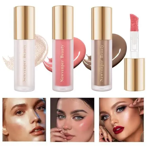 Produktbild: ontur-Schönheitsstab highlighter flüssig Rouge-Stab mit langanhaltend glatt leicht Liquid Contour + Blush + highlighter (3stück)