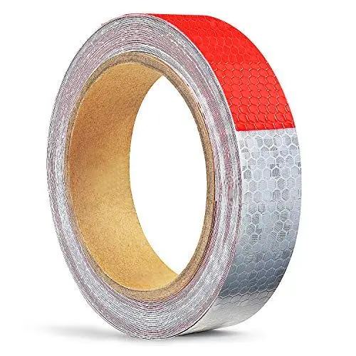 Produktbild: ONTWIE 2.5CM x 10M Reflektorband Klebeband Rot Weiß, Reflektorklebeband für Sicherheit Warnklebeband Sicherheit Markierung Band