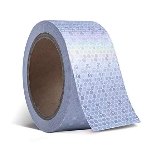 Produktbild: ONTWIE 5CM x 10M Reflektierende Band, Reflektierendes Sicherheit Warnklebeband Zum Nacht Reflektorband Klebeband für Straßentransport Anlagen, Fahrzeuge, Schiffe, Fairways, Bühne, Mechanische