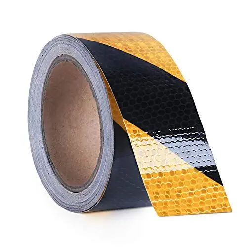 Produktbild: ONTWIE 5CM x 10M Reflektierendes Klebeband, Reflektierende Sicherheitsgefahren-Vorsichtsmaßnahme Starkes Reflexionsvermögen Stark haftende helle Farbanmerkung für den Straßenverkehr