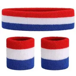 Produktbild: ONUPGO Schweißband Set Sportstirnband Handgelenk gestreifte Schweißbänder Frottee Sporttraining Basketball-Armband Stirnbänder Feuchtigkeitstransport Schweiß absorbierendes Stirnband