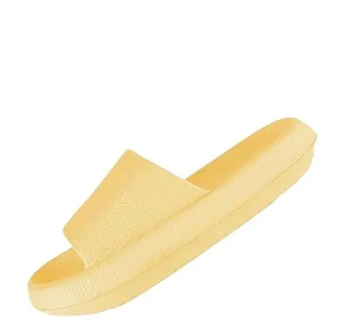 Produktbild: OOG Damen Schlappen Hauschuhe Badeschuhe (Lemon, EU Schuhgrößensystem, Erwachsene, Damen, Numerisch (von/bis), M, 40, 41)