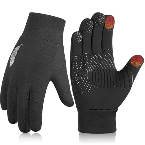 Produktbild: OOPOR Winter Handschuhe Kinder Fahrradhandschuhe Touchscreen - Anti-Rutsch Winddichte Radhandschuhe Herbst früher Winter Laufen Winterhandschuhe Junge Mädch für Outdoor Sport Fahrrad 4-12 Jahre