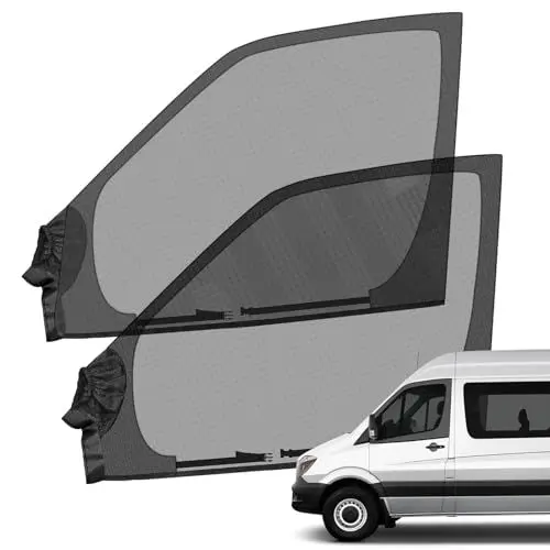 Produktbild: Opaltool Magnetische Seitenfenster Insektenschutznetze, 2pcs Universal Elastische Frontfenster Sonnenschirme Moskitonetz mit Aufbewahrungstasche für Van Camper Caravan
