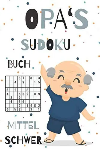 Produktbild: OPA‘S SUDOKU BUCH MITTEL SCHWER: A5 SUDOKU BUCH 100 Sudoku-Rätsel mit Lösungen | mittel-schwer | Tolles Rätselbuch | ... für Senioren | Geschenkidee für deinen Opa