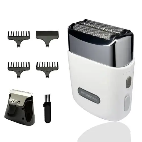 Produktbild: Opdooke Mini Elektrischer Rasierer, Travel Rasierer Herren Elektrisch mit Trimmer, IPX7 Wasserdichter Shaver für 0 mm Rasur, 100 Minuten Akkulaufzeit,Mini-Rasierer für reisen/heim