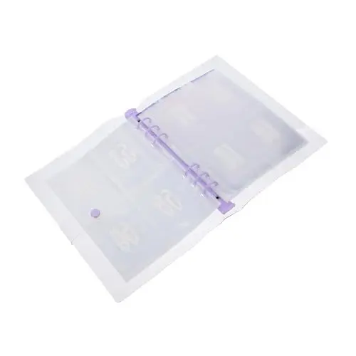 Produktbild: Operitacx 100 Sparbuch Transparente Geldumschläge Für Geld Durchsichtige Ordnertaschen Geldumschläge Aus Kunststoff Für Die Budgetierung Buchbinder Bargeld-budget-ordner Violett Pvc