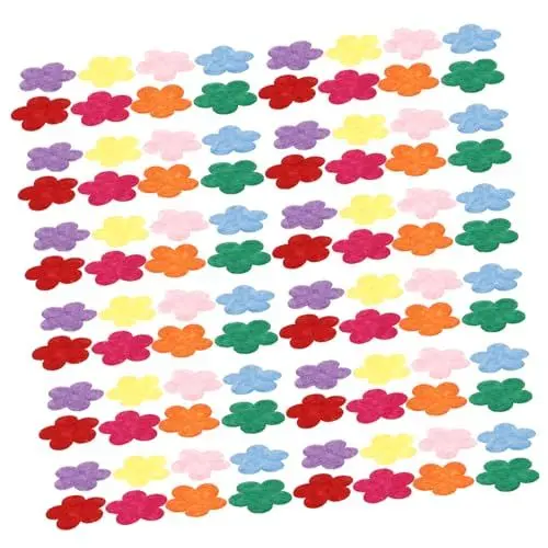 Produktbild: Operitacx 100st Kranzbasteln Für Kinder Haarclip-Charme Blumenbeete Hutzubehör Stickereiflecken Bastelzubehör Zum Nähen Kompakte Hutaufnäher Blumenapplikationen Blumenmantelflecken Stoff