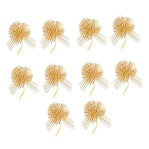 Produktbild: Operitacx Hochzeitsschleifen 10er-Pack Garnschleifen Band Zum Verpacken Von Geschenken Farbe Gold