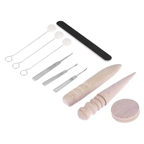 Produktbild: Operitacx 10St Zeltreparatur-Set Lederhandwerkzeug Komplettes Nähzubehör Teppichreparatur-Kit Matratzenreparatur-Kit Pelzreparatur-Set werkzeugtasche Korund Werkzeugkasten Reibahle Hölzern