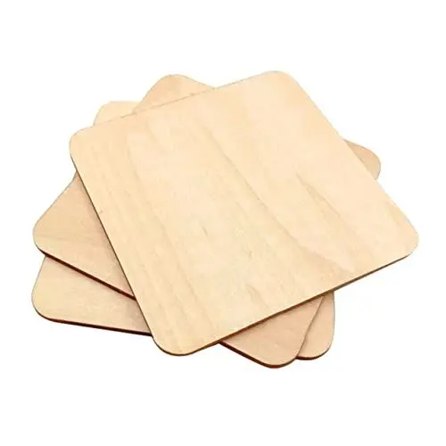 Produktbild: Operitacx 10 Stück Holzscheiben Zum Basteln Bauholz Bianco Holz DIY Holzscheibe Quadratische Holzscheibe
