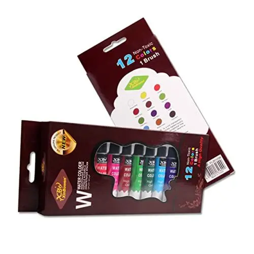 Produktbild: Operitacx 12 Kits für Kinder malen Aquarell-Reiseset tragbar Wasserfarben für Kinder Bürste Aquarell-Starter-Kit Kinderanzug Malset Aquarellfarben-Kit röhrenförmig Suite Pigment einstellen