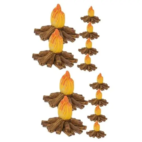 Produktbild: Operitacx 12 STK Harz Feuer Gefälschtes Kaminfeuer Zubehör Für Das Puppenhaus Weihnachtsdekorationen Falsches Lagerfeuer Kleines Lagerfeuer Miniaturdekoration Blumen Persönlichkeit