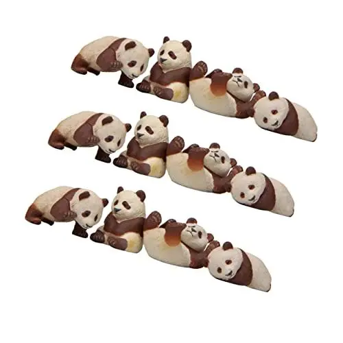 Produktbild: Operitacx 12st Mikrolandschaft Panda Figuren Sammlerstücke Porzellanfiguren Zubehör Eingemachte Landschaftsdekoration Kuchen Cupcake Topper Landschaftstier Skulptur Pvc Zylinder Kind Mini