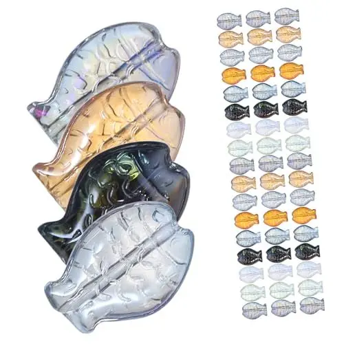 Produktbild: Operitacx 150 Stück kleiner Fischanhänger Perlenarmband Ohrringe Perlenanhänger Schmuck glasperle selber machen Glasarmband-Perlencharme Schüttgut Perlenstickerei Bastelbedarf Kunsthandwerk
