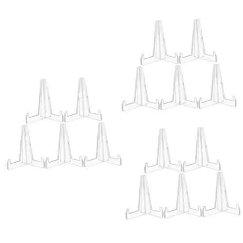 Produktbild: Operitacx 15 Stück Regal Schreibtisch Topper Regal Regalhalterungen Geschirrhalter Teller Display Halter Teller Display Rack Tee Kuchen Display Halterung Tee Kuchen Ständer Desktop Acryl Teezubehör
