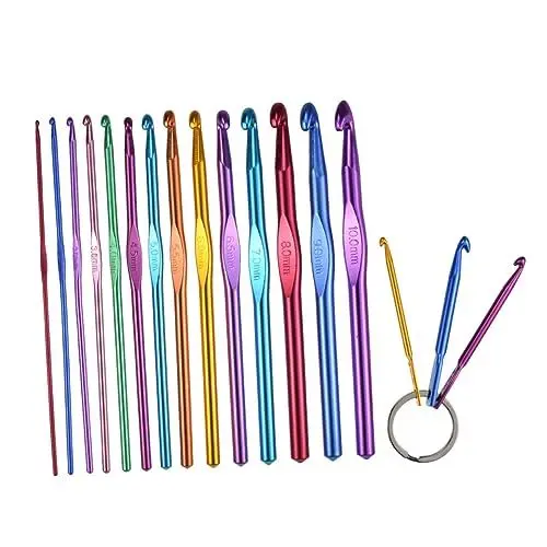 Produktbild: Operitacx 17St Häkelset basteln set bastelzubehör strickliselset braid tool Handarbeitszubehör Häkelnadeln Stricknadeln häkeln Häkelnadelset Webset werkzeug Nähnadel-Set Nähnadeln Aluminium