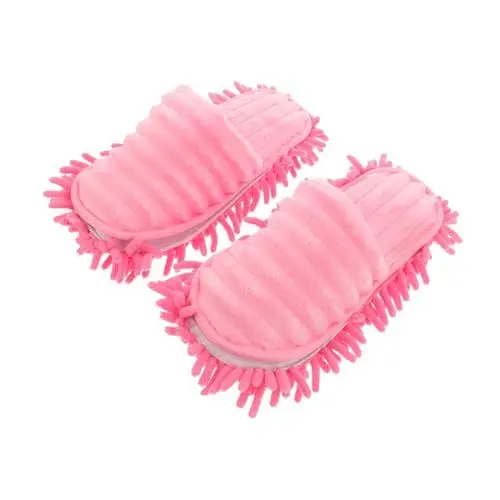Produktbild: Operitacx 1 Paar Putzschuhe für Bodenreinigung, Abnehmbar Wischmopp-Hausschuhe Mop Slippers, Floor Cleaning Wiederverwendbar Mikrofaser Mop Schuhe für Haus Boden Schmutz Reinigung 38-41