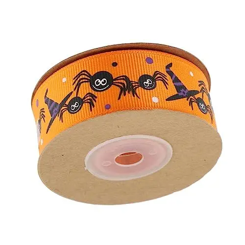 Produktbild: Operitacx 1rolle Halloween Dekoratives Satinband Breites Geschenkband Mit Halloween-motiven Für Partydekoration Bastelprojekte Und Yards Für Süßigkeitenbeutel Und Feiertagsfeiern
