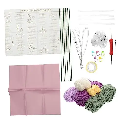 Produktbild: Operitacx 1 Satz Häkelset für Kleinkinder Garnnadeln zum Stricken DIY-Kits Strickset Häkelset für Anfänger Kinder Anfänger-Strickpaket für Erwachsene Tier häkeln Materialpaket Suite Strauß