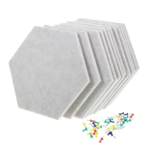 Produktbild: Operitacx 1 Satz Memo-filztafel Filzplattenfliesen Pinnwand Aus Kork Wand-korkbrett Pin-memo-board Beachten Sie Das Filzbrett Wandschutz Für Dartscheiben Hexagon Schwarzes Brett Büro Gefühlt