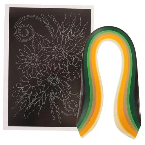 Produktbild: Operitacx Quilling-set – Papier-quilling-streifen-set Für Anfänger Bastelset Für Erwachsene Und Kinder Quilling-streifen Zur Blumenherstellung Bastelpapierstreifen Quilling-werkzeuge