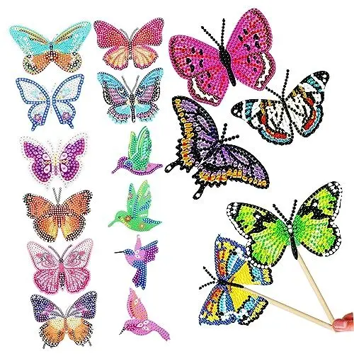 Produktbild: Operitacx Schmetterling Diamant Kunst Set Diamant Kunst Malerei Kits Garten Pfahl