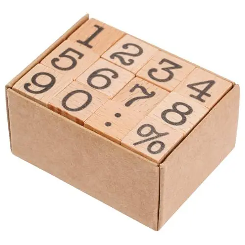 Produktbild: Operitacx 1 Set Zahlen Holzstempel Holzstempel Gummistempel Zahl 0-9 Dekorative Journal Stempel für DIY Handwerk Karte und Fotoalbum