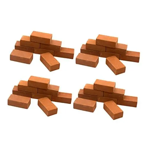 Produktbild: Operitacx 1stk Mini-Steine Mikro-landschaftsziegel Mini Roter Mauerstein Mini-Essen Roter Ziegelstein Bausteine ​​Bauen Mini-schlackenblöcke Mini-Materialien Ornament Schlüssel Kind Ton