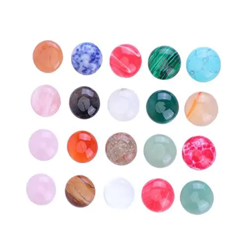 Produktbild: Operitacx Edelstein Glas Zeit Halbkreis Perle Aufkleber 20 Stücke Charms Set Schmuck